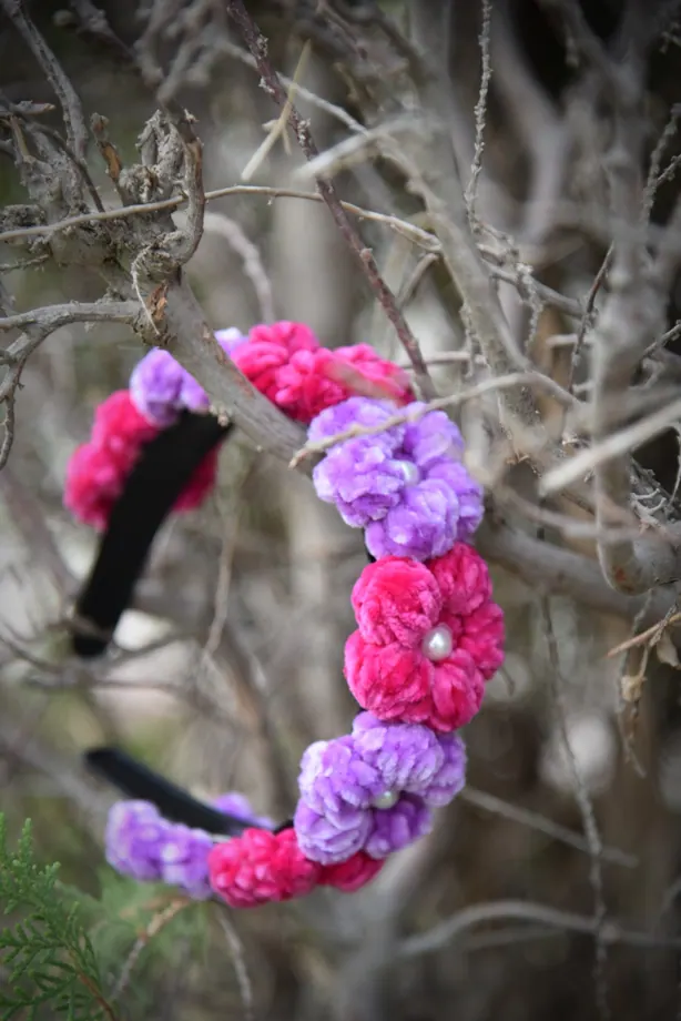 Velvet flower headband